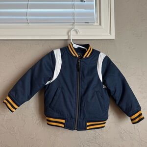 Children’s Place 2T Boy Jacket - Bomber Jacket - Navy and Yellow - Longsleeve